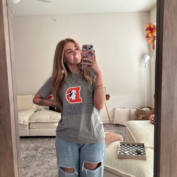 Nike Gray Denver Broncos Short Sleeve Tee Small - Picture 1 of 5